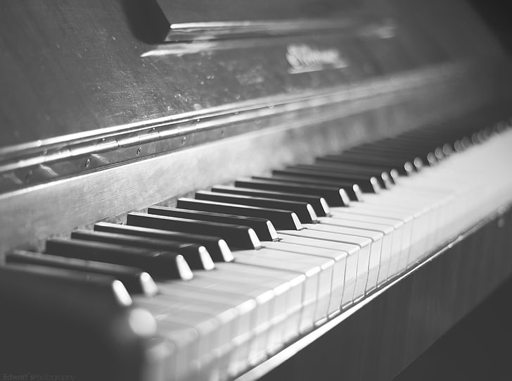 Old Vintage Piano, grayscale photography of piano keys, Vintage, HD wallpaper