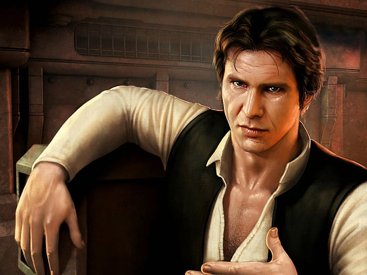 Guerra nas Estrelas, Han Solo, obras de arte, Harrison Ford, arte dos fãs, HD papel de parede