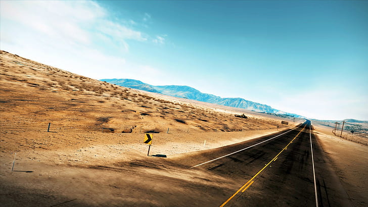 풍경, 사막도, 고속도로, HD 배경 화면