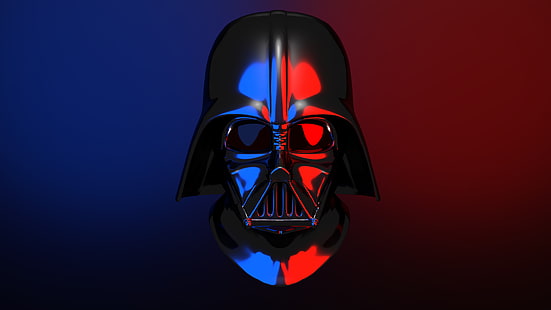 Darth Vader, Sith, Star Wars, hjälm, röd, blå, HD tapet HD wallpaper