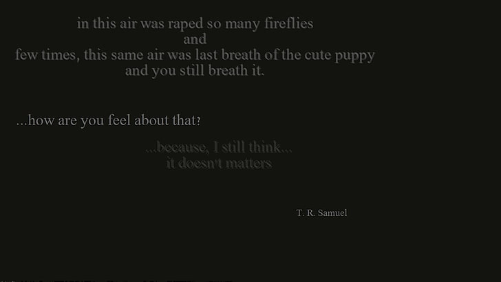 svart bakgrund med textöverlägg, citat, citat, T. R. Samuel, HD tapet