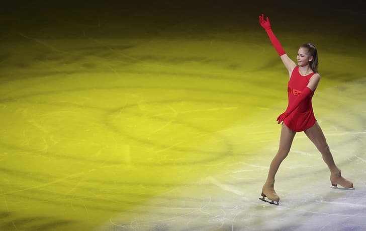 seluncur indah, Olimpiade, Rusia, Sochi, Yulia Lipnitskaya, skater, juara, Wallpaper HD