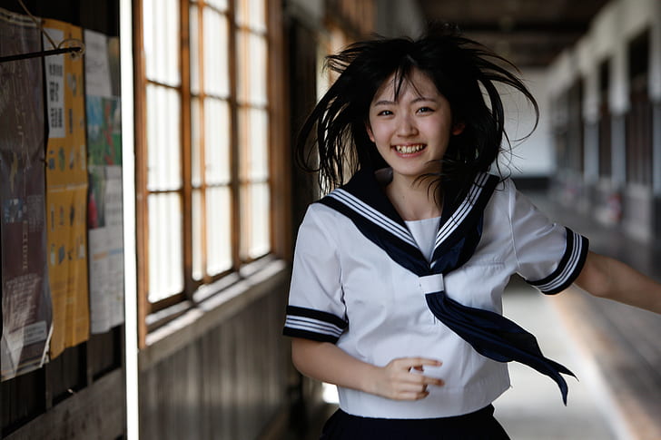 Airi Suzuki, school uniform, HD wallpaper