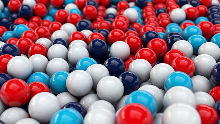 assorted-color ball pit, balls, smooth surface, colorful, HD wallpaper