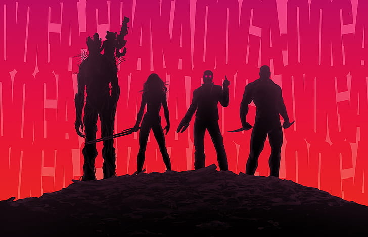 Rocket, Zoe Saldana, Peter Quill, Star-Lord, Guardians of the Galaxy, Gamora, Groot, Chris Pratt, Drax, HD тапет