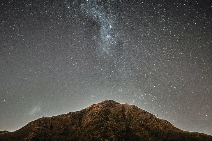photo mountain with stars during night time, Luces, de, la Noche, photo, stars, night time, night  sky, sky  mountain, aire libre, cielo, montaña, sierra, landscape, panorama, estrellas, clear, Córdoba, travel, Argentina, long exposure, id, status, X5, X6, astronomy, star - Space, milky Way, galaxy, night, constellation, nature, mountain, nebula, space, sky, planet - Space, science, dark, star Field, HD wallpaper