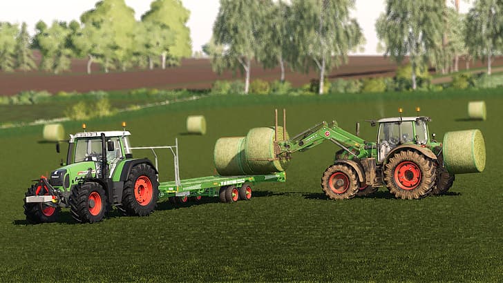 fs19, farming, farm, tractors, Harvest, nature, farming simulator, HD wallpaper