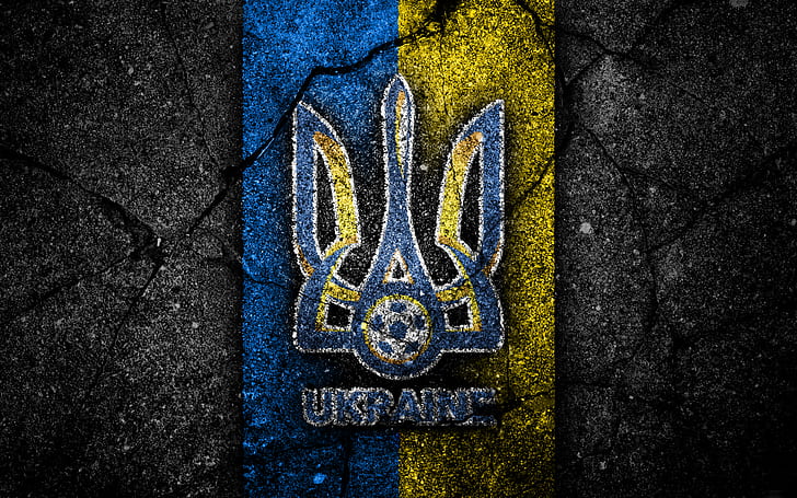 كرة القدم ، أوكرانيا المنتخب الوطني لكرة القدم ، الشعار ، الشعار ، أوكرانيا، خلفية HD