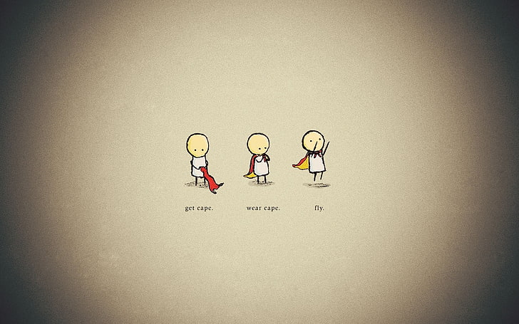 illustration de trois bâtons de personne, simple, humour, minimalisme, fond simple, illustrations, Fond d'écran HD