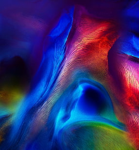resumo, explosão de cor, colorido, azul, formas, arte digital, HD papel de parede HD wallpaper
