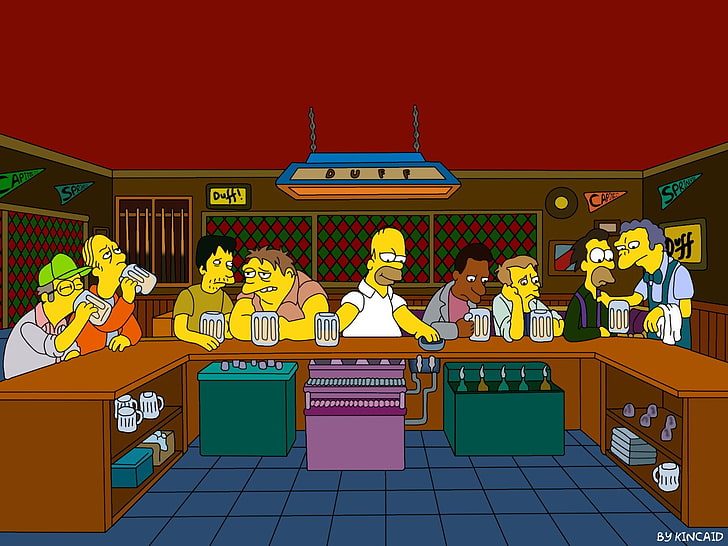 The Simpsons, Homer Simpson, Moe Szyslak, HD wallpaper