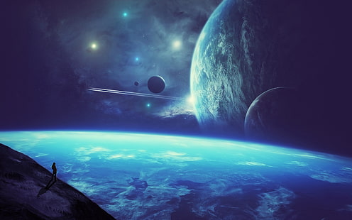 Sterne, Planet, Galaxie, Raumkunst, HD-Hintergrundbild HD wallpaper