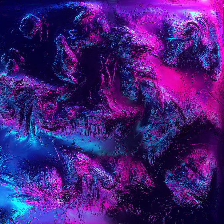 lukisan abstrak ungu dan hitam, Stu Ballinger, abstrak, 3D, Wallpaper HD