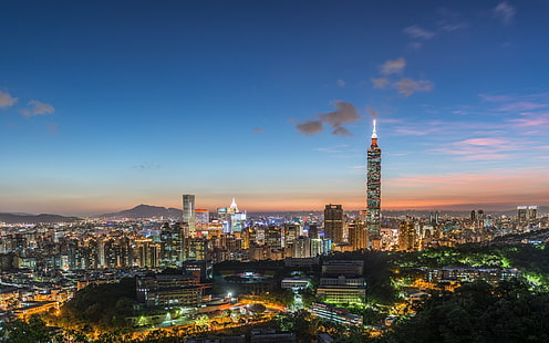 stadsbilden landskap Taipei 101, HD tapet HD wallpaper