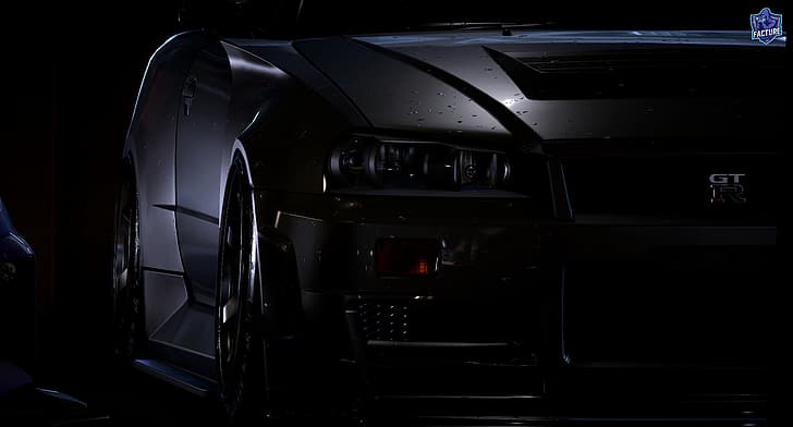 Nissan Skyline GT-R R34, prata, Need for Speed, NFS 2015, GTR R34, HD papel de parede