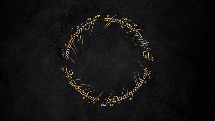 gelang berwarna emas, The Lord of the Rings, The One Ring, tipografi, Wallpaper HD