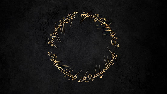 guldfärgad armband, The Lord of the Rings, The One Ring, typografi, HD tapet HD wallpaper