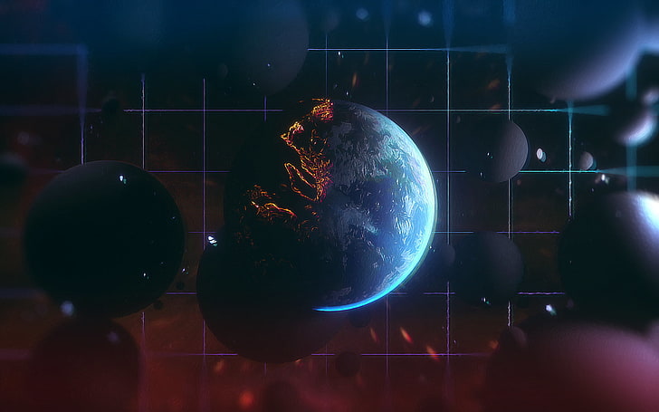 planeta tierra, abstracto, planeta, espacio, tierra, Fondo de pantalla HD
