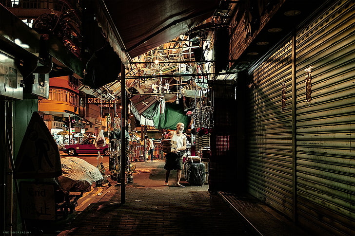 canotta bianca da uomo, Hong Kong, città, Cina, Asia, architettura, paesaggio urbano, edilizia, urbano, Sfondo HD