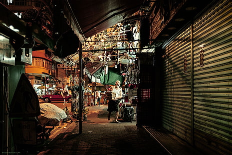 mäns vita linne, Hong Kong, stad, Kina, Asien, arkitektur, stadsbild, byggnad, urban, HD tapet HD wallpaper