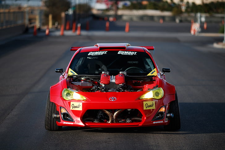 engine, tuning, photographer, Ferrari, front view, motor, Toyota GT86, Larry Chen, Engined, HD wallpaper