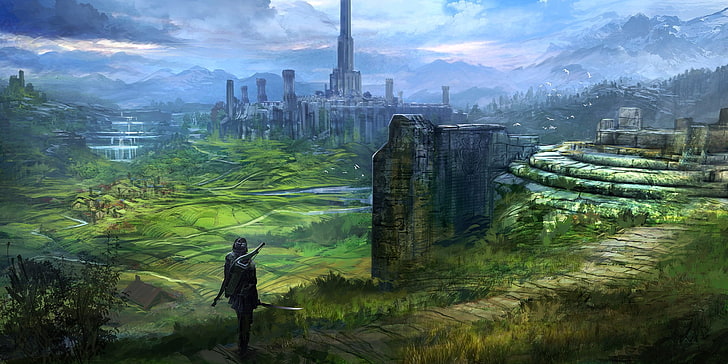 Gray temple game application screenshot, man standing near grass, The Elder  Scrolls IV: Oblivion, HD wallpaper | Wallpaperbetter
