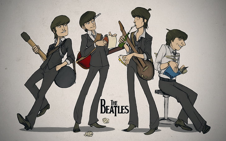 The Beatles digital tapet, The Beatles, John Lennon, Paul McCartney, George Harrison, Ringo Starr, Art, HD tapet
