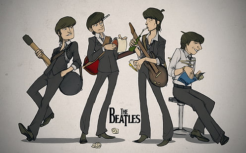 The Beatles digital wallpaper, the beatles, john lennon, paul mccartney, george harrison, ringo starr, art, Sfondo HD HD wallpaper