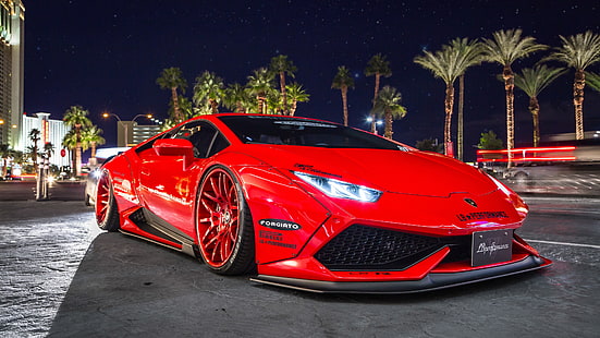 червен спортен автомобил Lamborghini, Lamborghini, Lamborghini Huracan, червен, HD тапет HD wallpaper