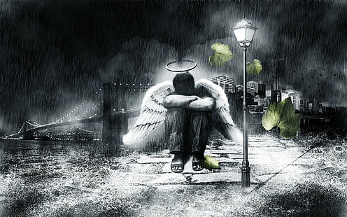 alone, angel, emotion, loneliness, lonely, mood, people, sad, sadness, solitude, HD wallpaper HD wallpaper