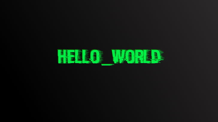 Hello World, glitch art, art numérique, typographie, Fond d'écran HD