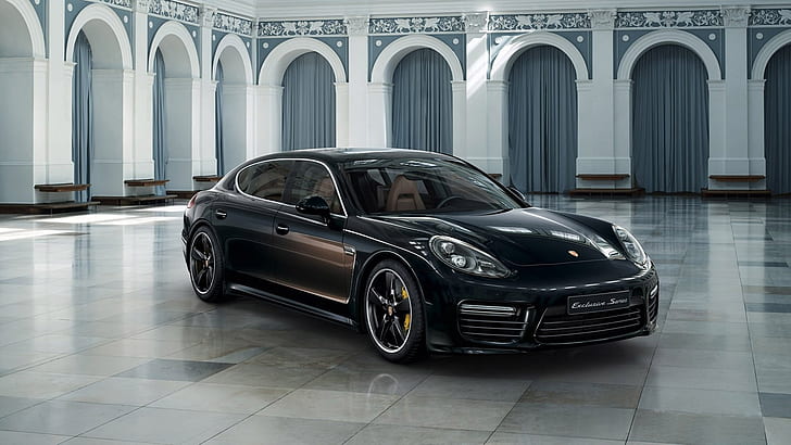 2015, Porsche Panamera, Black Car, Cool, black porsche sedan, 2015, porsche panamera, black car, cool, HD wallpaper