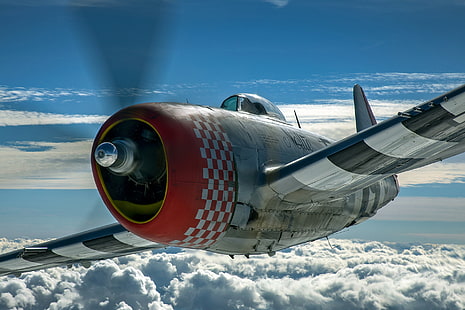 Thunderbolt, USAF, Fighter-bomber, The Second World War, P-47D Thunderbolt, P-47 Thunderbolt, Republic P-47D Thunderbolt, HD wallpaper HD wallpaper