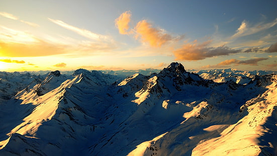 природа, пейзаж, горы, Гималаи, снег, небо, облака, HD обои HD wallpaper