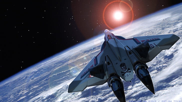  Macross espacio ultraterrestre futurista Robotech naves espaciales arte espacial patrulla de ciencia ficción Anime Macross HD Art, Fondo de pantalla HD
