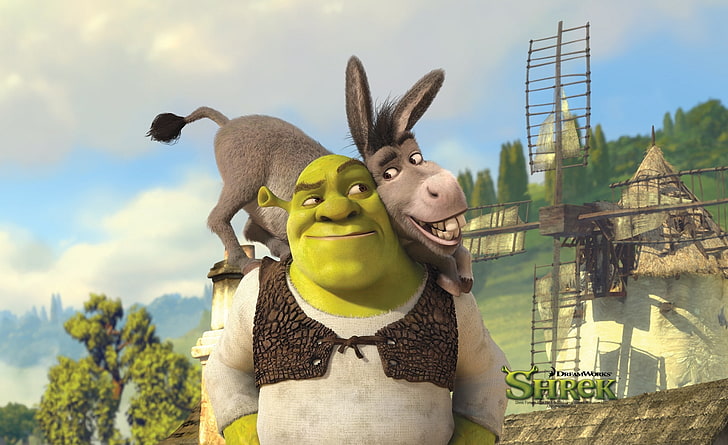Shrek e asino, Shrek per sempre dopo, Shrek, cartoni animati, Shrek, shrek e asino, shrek e asino, shrek per sempre dopo, Sfondo HD