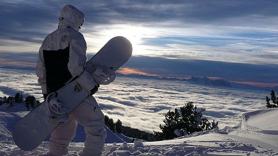snö, snowboard, lutning, vinter, vintersport, sport, HD tapet HD wallpaper