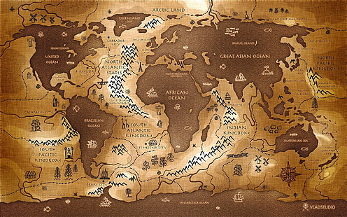 خريطة مقلوبة فلادستوديو خريطة العالم، خلفية HD HD wallpaper
