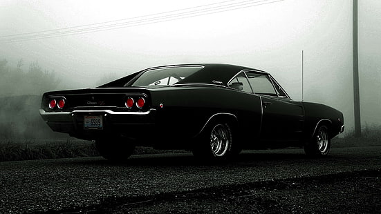 Dodge Charger, Dodge, Dodge Charger RT 1968, auto, Dodge Charger RT, muscle car, strada, Sfondo HD HD wallpaper