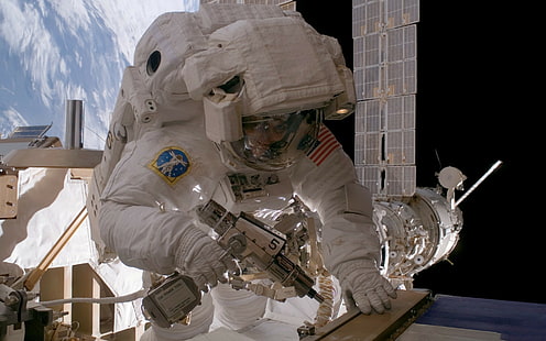 espace, astronaute, Stations orbitales, station spatiale, ISS, Fond d'écran HD HD wallpaper