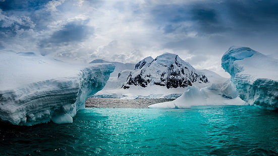 Земя, ледник, Антарктида, остров Полумесец, лед, планина, сняг, HD тапет HD wallpaper