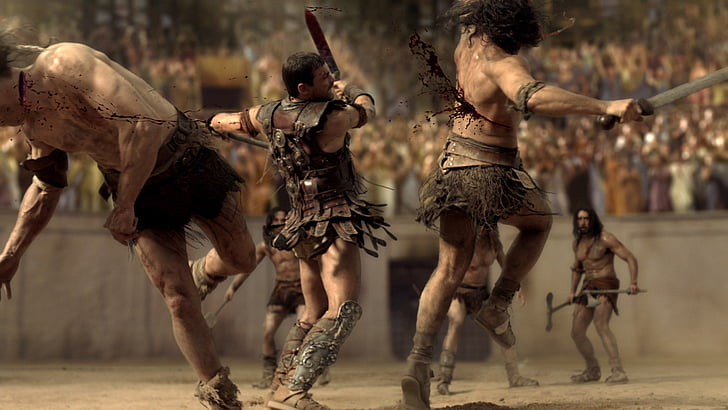 andy, blood, gladiator, spartacus, whitfield, HD wallpaper