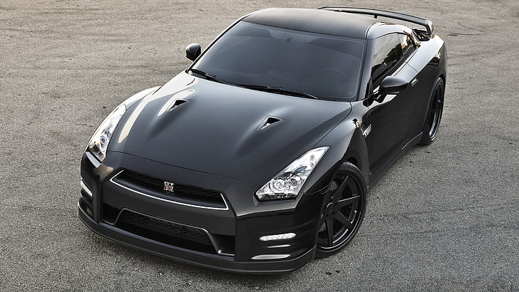 coche deportivo negro, coche, Nissan GTR, Fondo de pantalla HD