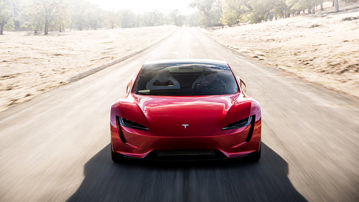 red Tesla Roadster, Tesla Roadster, 2020, HD, 4K, HD wallpaper