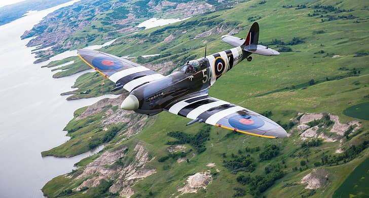 petarung, penerbangan, Spitfire, Supermarine, Wallpaper HD