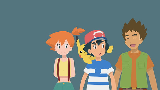 Pokémon, Ash Ketchum, Brock (Pokémon), Misty (Pokémon), Pikachu, Fondo de pantalla HD HD wallpaper