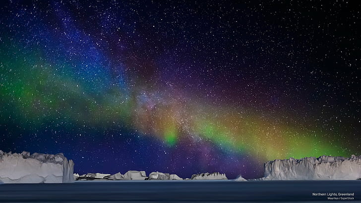 Northern Lights, Greenland, Weather, HD wallpaper