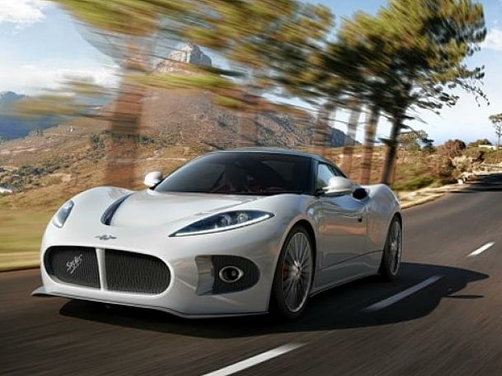 Spyker B6 Concept, 회색 스포츠카, 럭셔리, 화이트, 자동차, 뷰티, HD 배경 화면