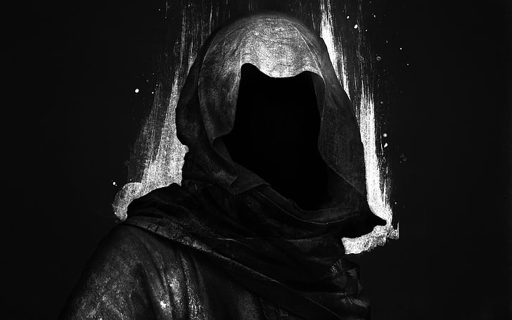 gray hoodie illustration, men, fantasy art, hoods, HD wallpaper