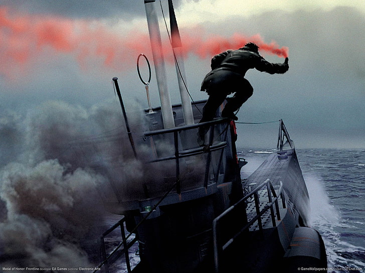 검은 색과 회색 복합 활, 잠수함, 군사, 차량, HD 배경 화면